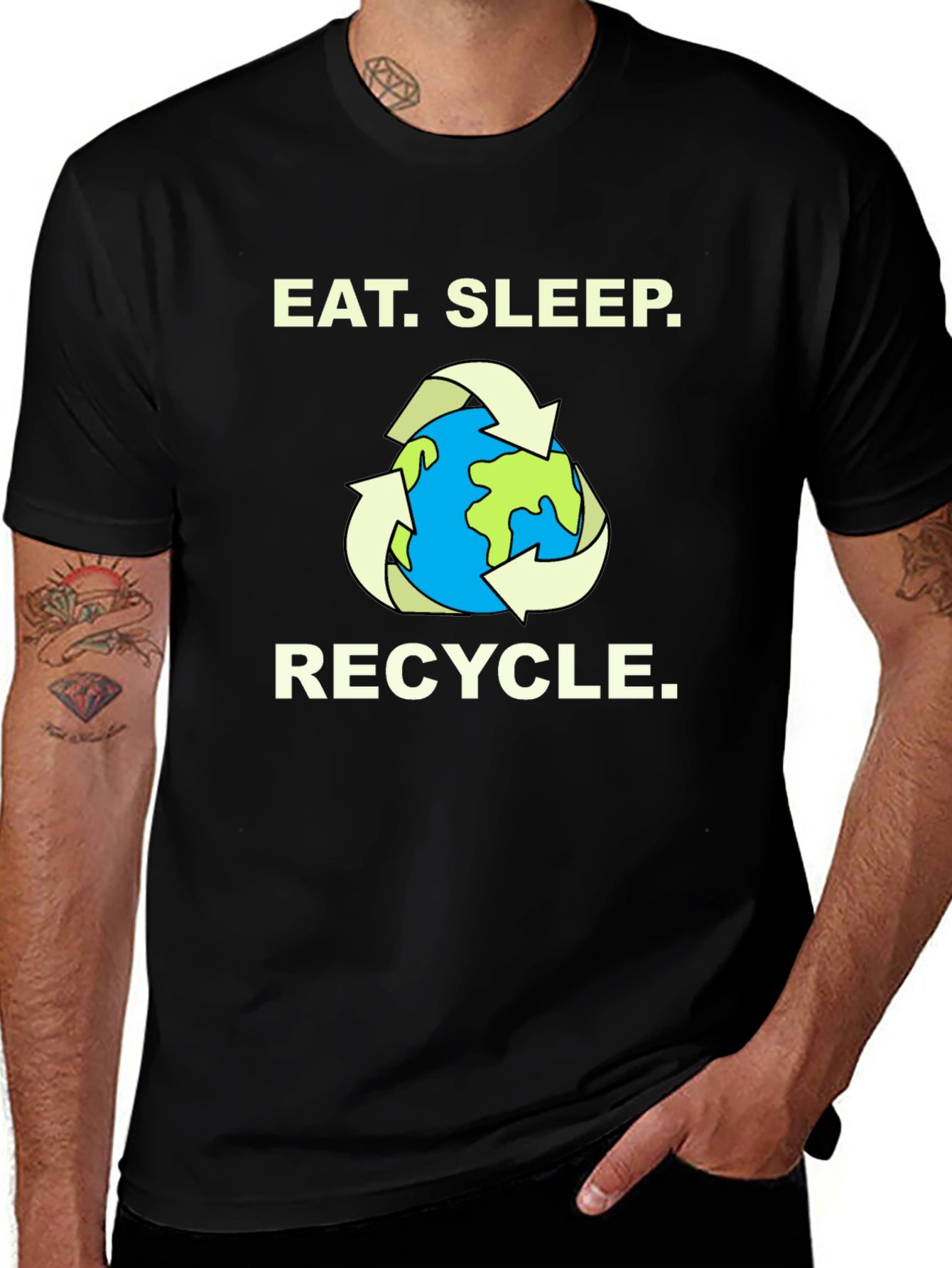 Eat. Sleep. Recycle. T-Shirt - Earth Graphic Tee