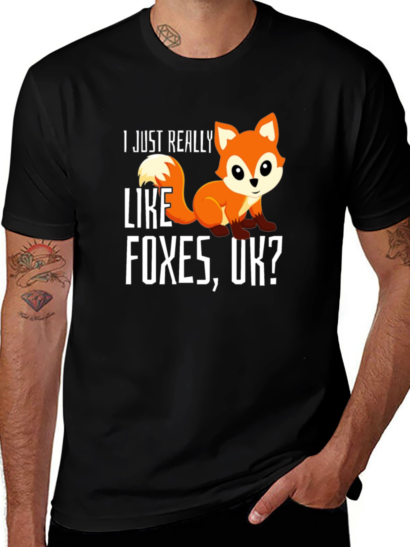 Variant 29 of I Like Foxes Graphic T-Shirt - Unisex Crew Neck Tee