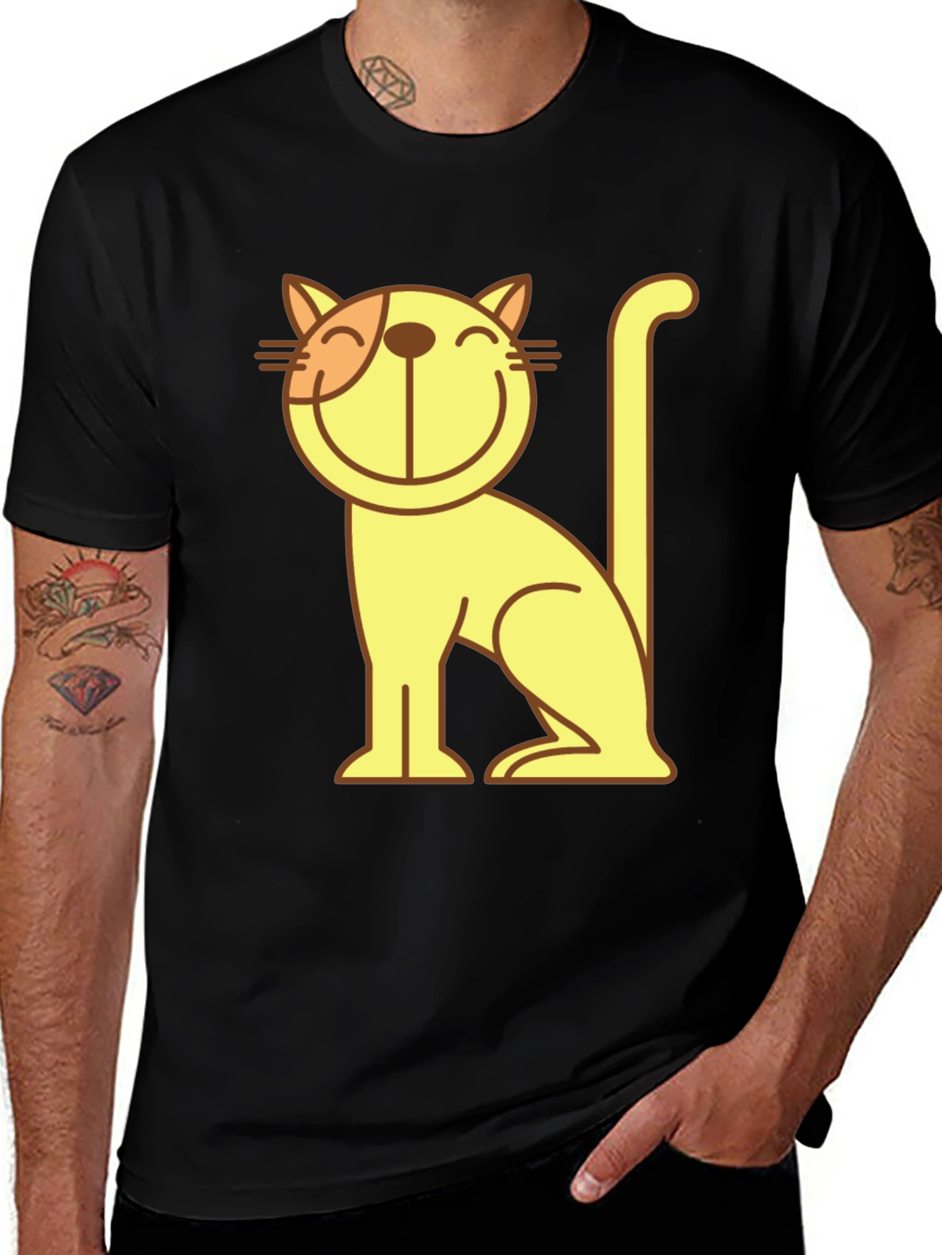 Variant 10 of Smiling Cartoon Cat Graphic T-Shirt