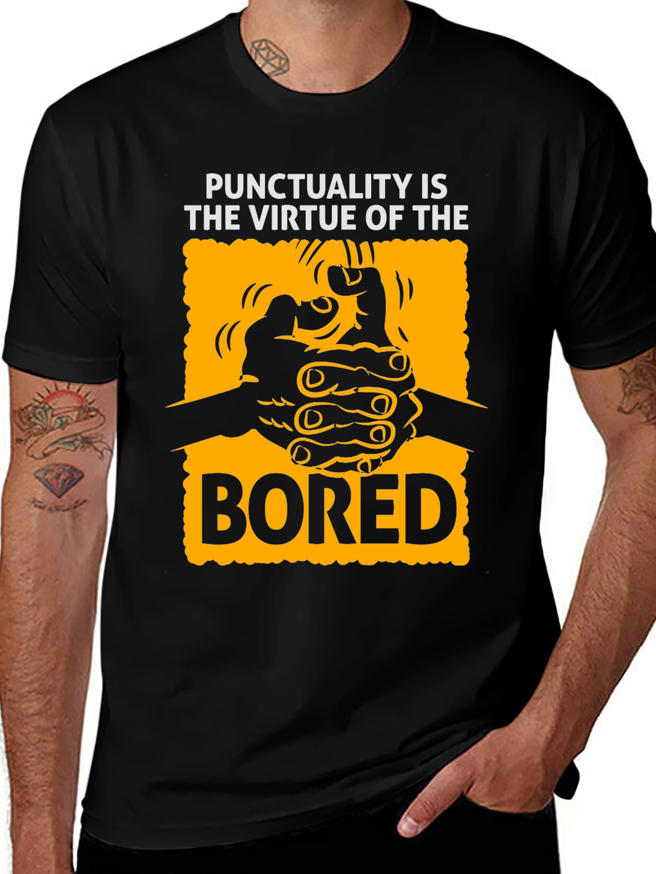 Variant 14 of Punctuality Is The Virtue Of The Bored T-Shirt