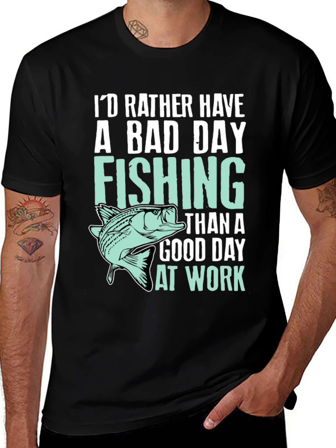 Variant 13 of Fishing T-Shirt: I'd Rather Be Fishing