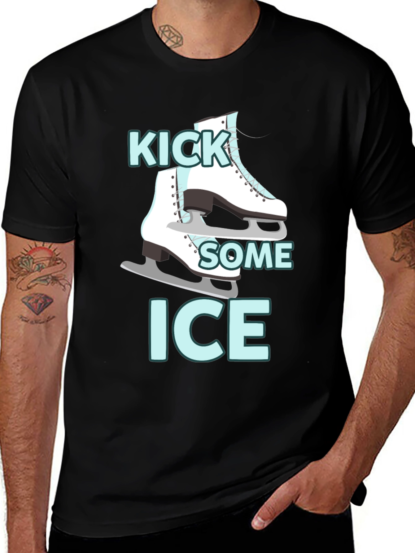 Variant 26 of Kick Some Ice Skates Graphic T-Shirt