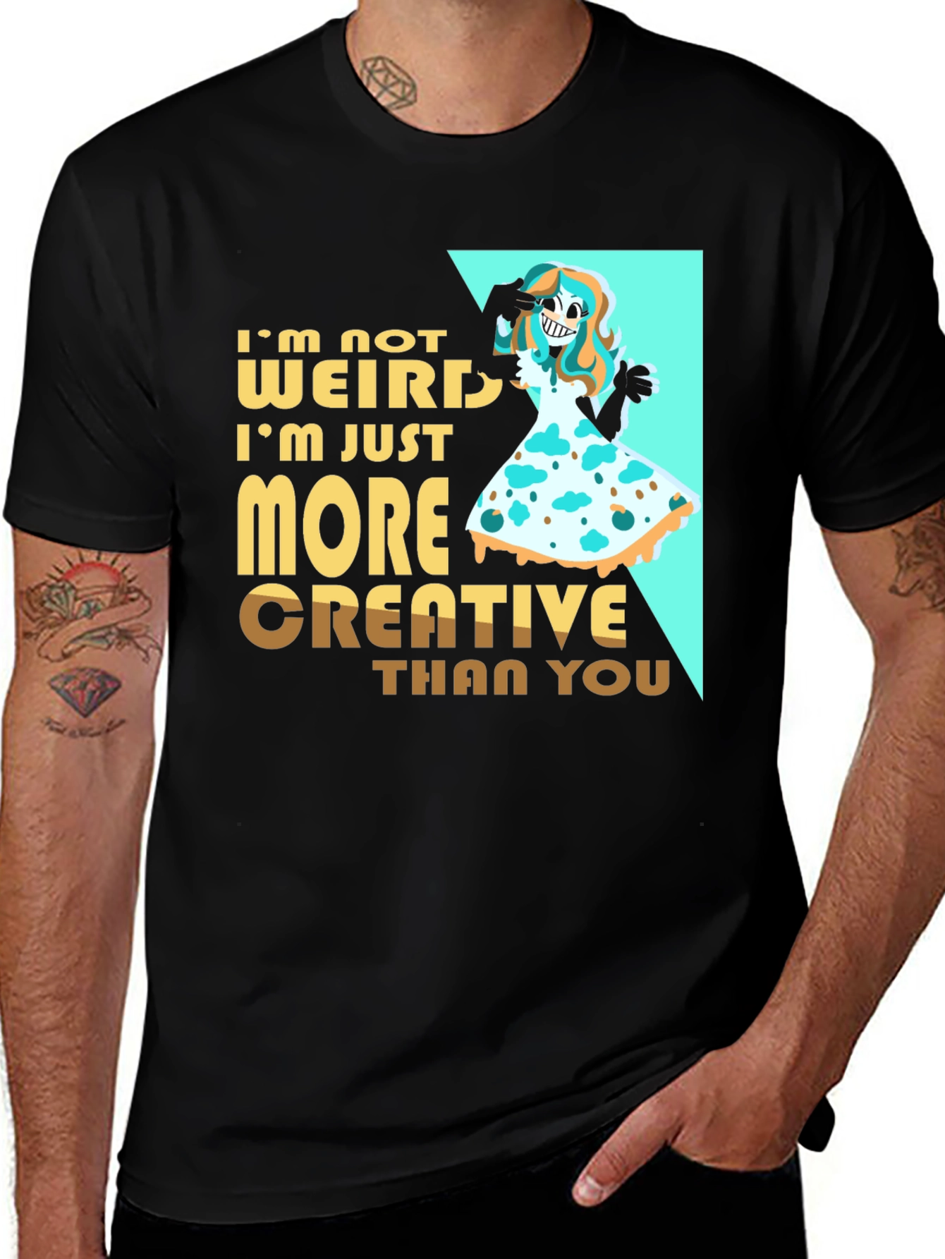 Variant 16 of Creative Weirdo Graphic T-Shirt - Black