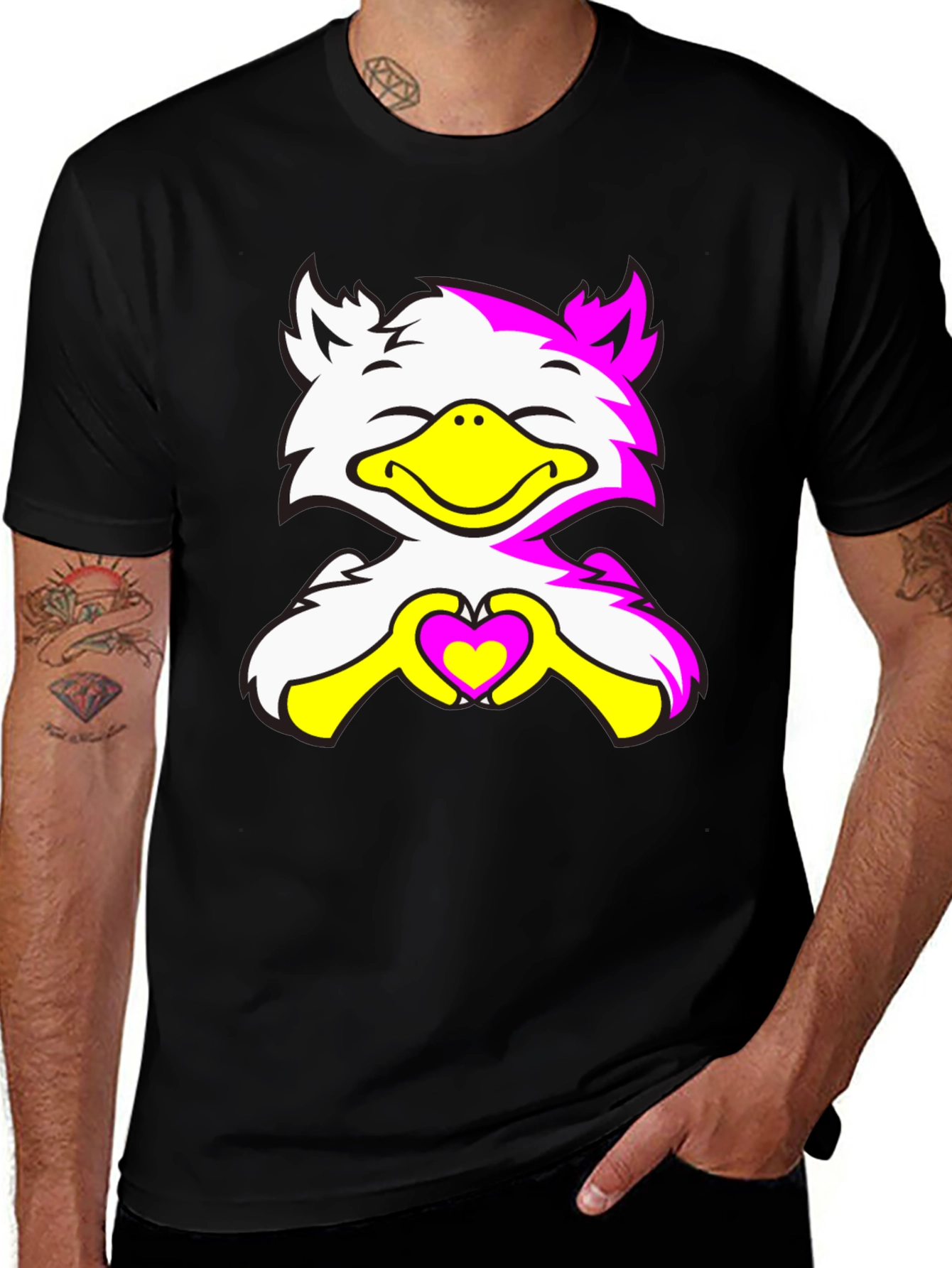 Variant 10 of Cute Cartoon Bird with Heart Graphic Tee