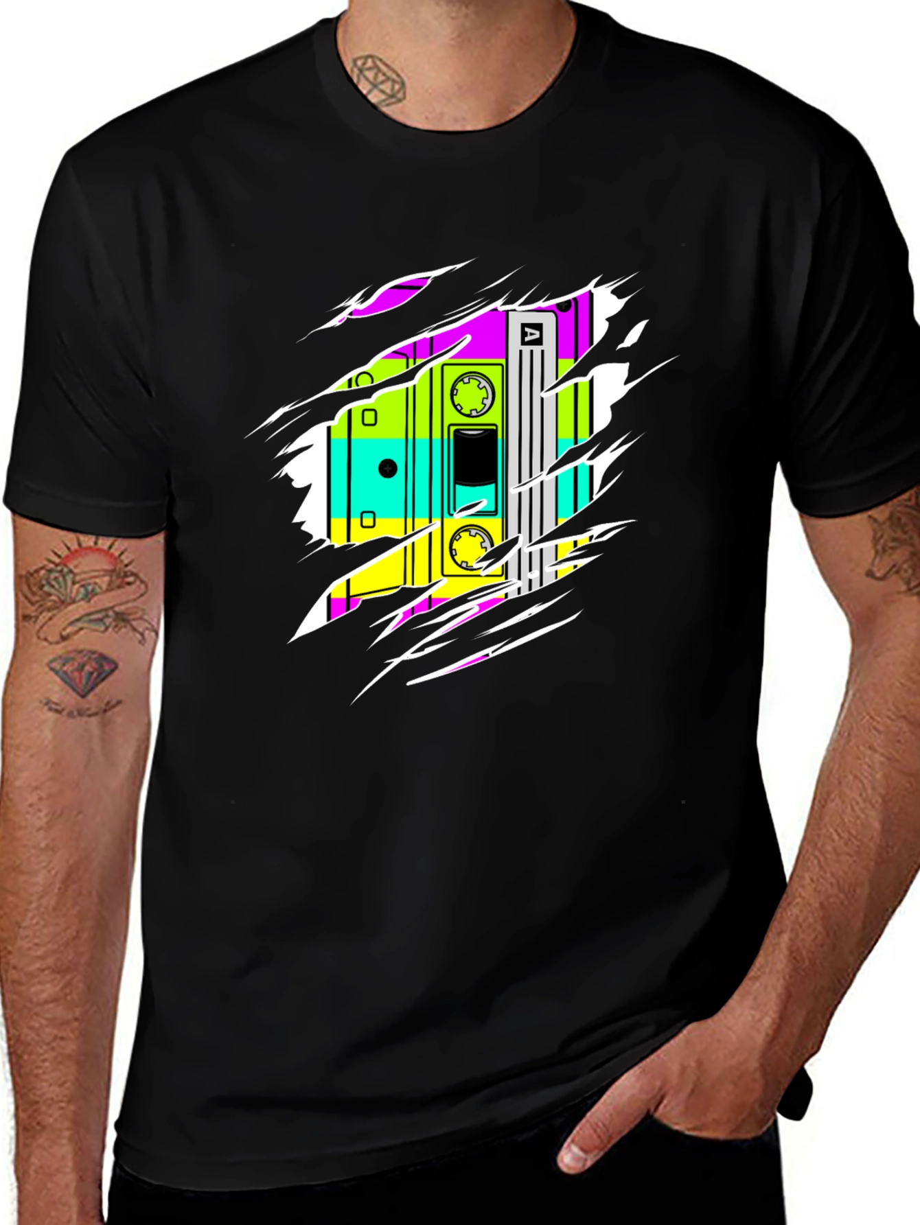 Variant 12 of Retro Cassette Tape Graphic Tee - 80s Style
