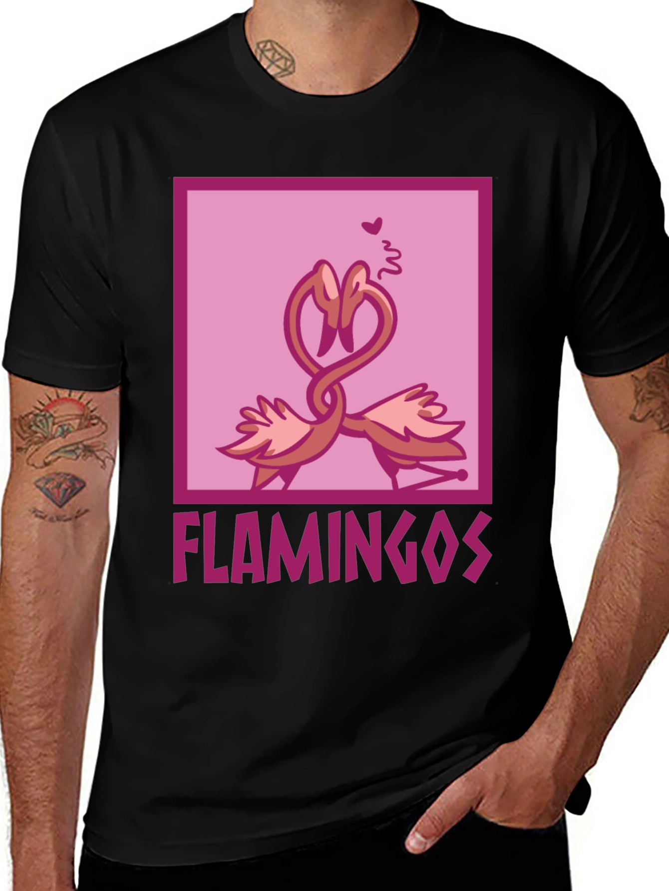 Variant 19 of Flamingo Love T-Shirt - Soft Cotton Graphic Tee