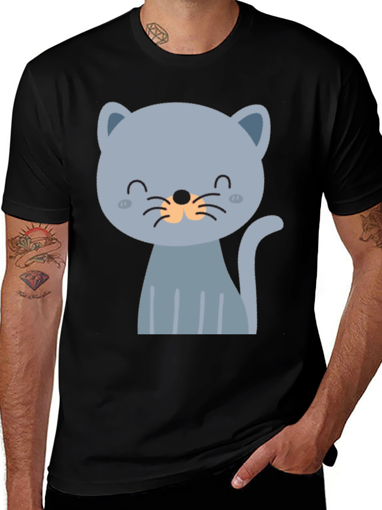 Variant 9 of Cute Cartoon Cat Graphic T-Shirt