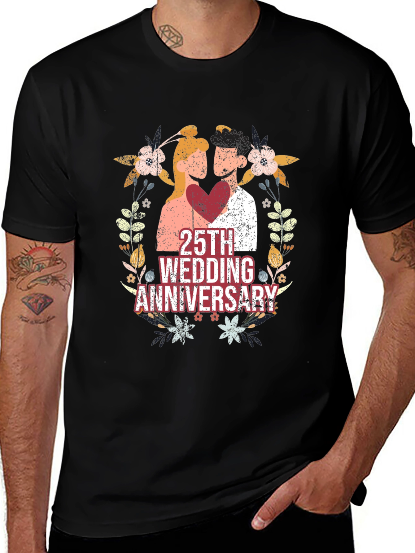 25th Wedding Anniversary Graphic Tee