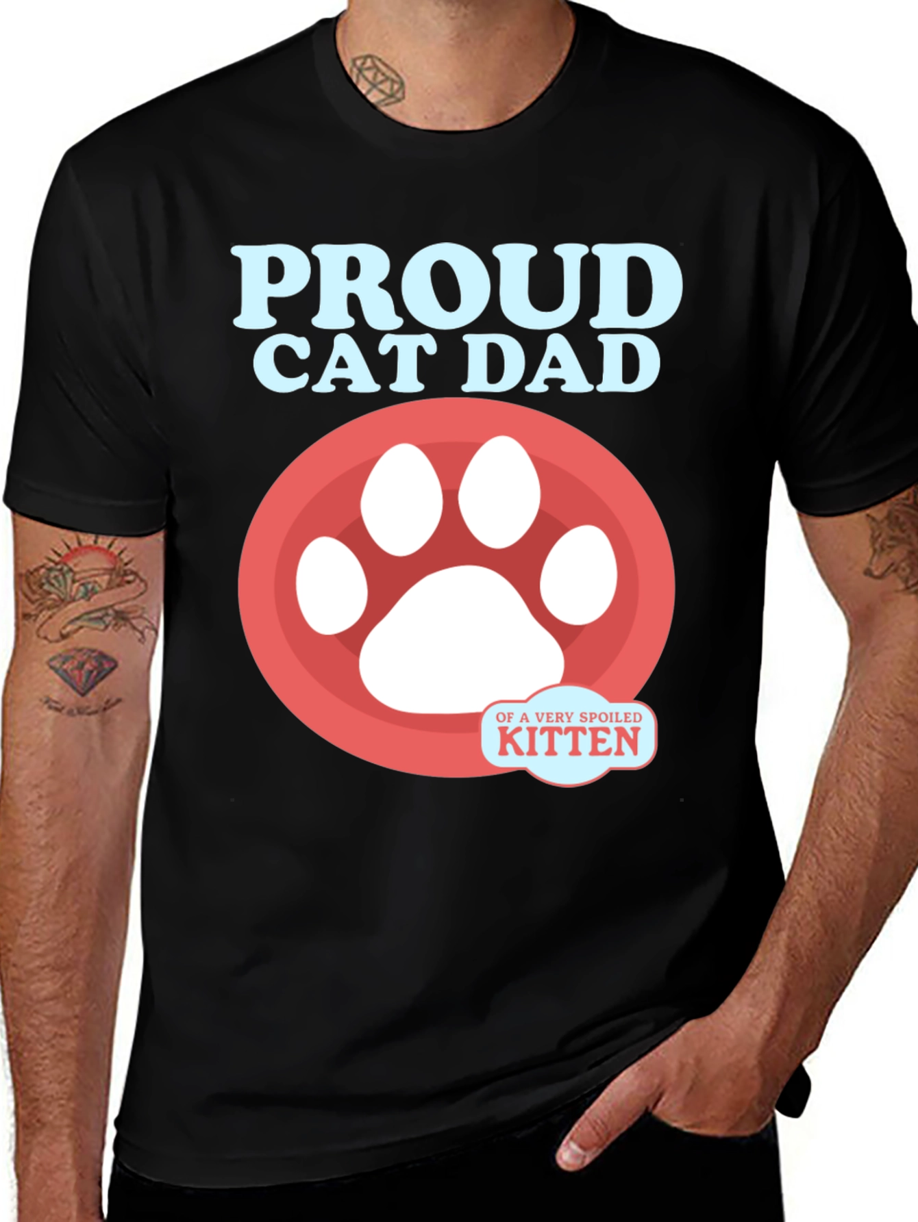 Variant 12 of Proud Cat Dad T-Shirt - Spoiled Kitten Tee