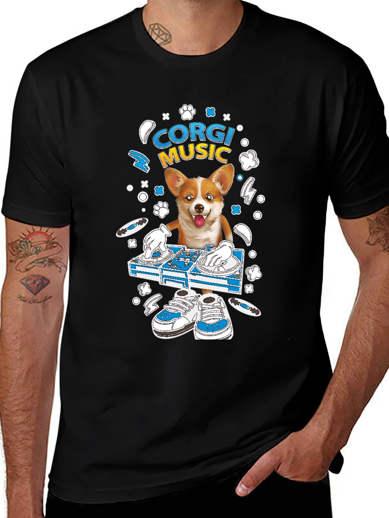 Variant 18 of Corgi DJ Graphic Tee - Music Lover's Shirt