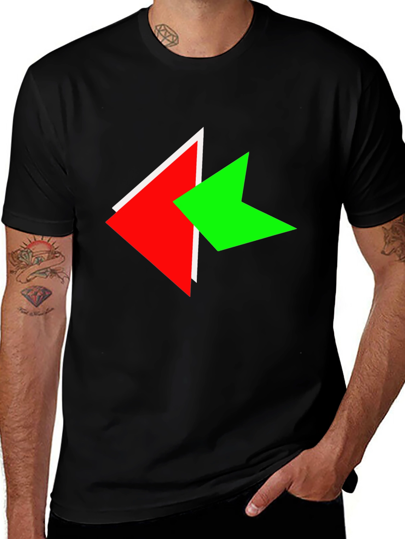 Variant 20 of Modern Arrow Graphic Black T-Shirt