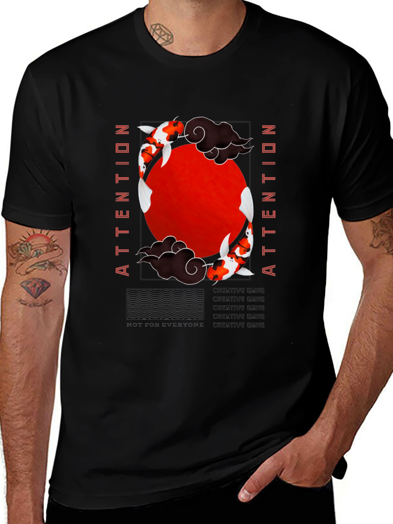 Variant 4 of Koi Fish Graphic Tee - Attention Creative Gang