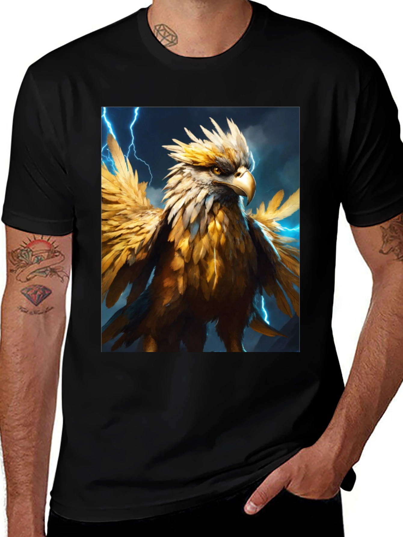 Gryphon Graphic Tee - Black Cotton Blend