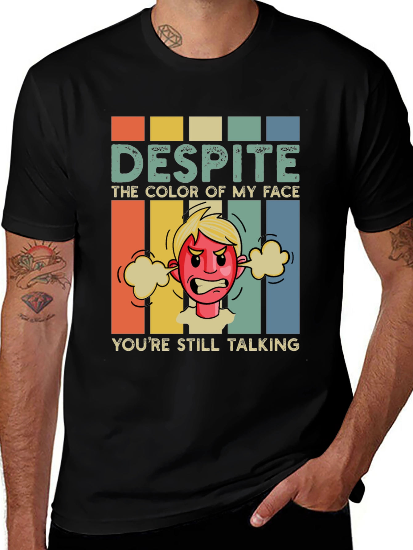 Variant 30 of Humorous Graphic Tee: Despite My Face, You're Talking