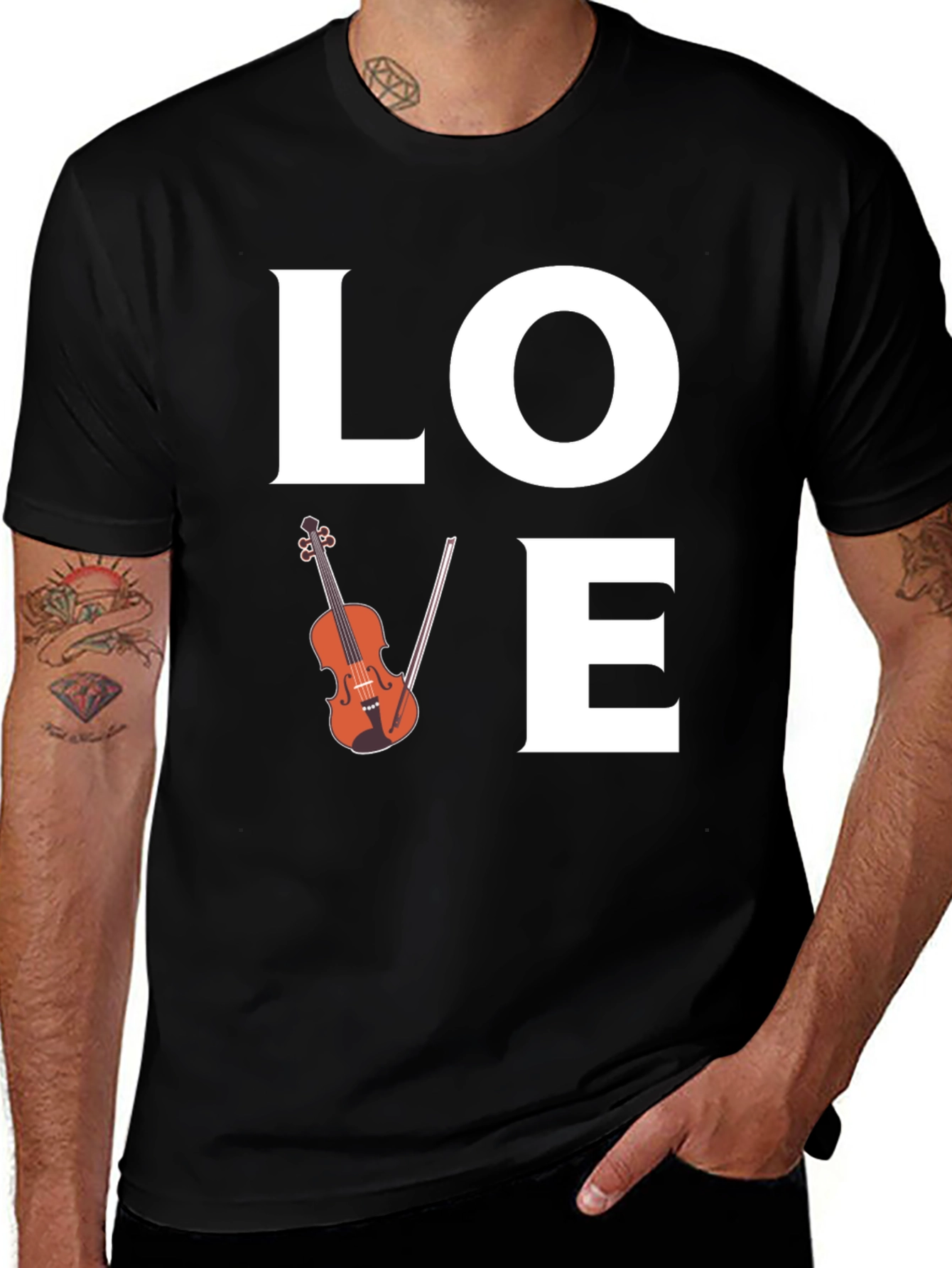 Variant 10 of Love Violin Black Graphic Tee