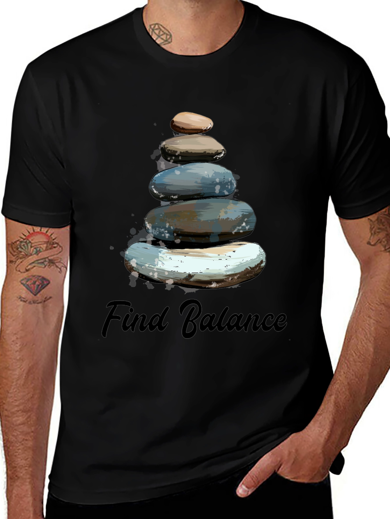 Variant 20 of Find Balance Stone Stack Men's T-Shirt