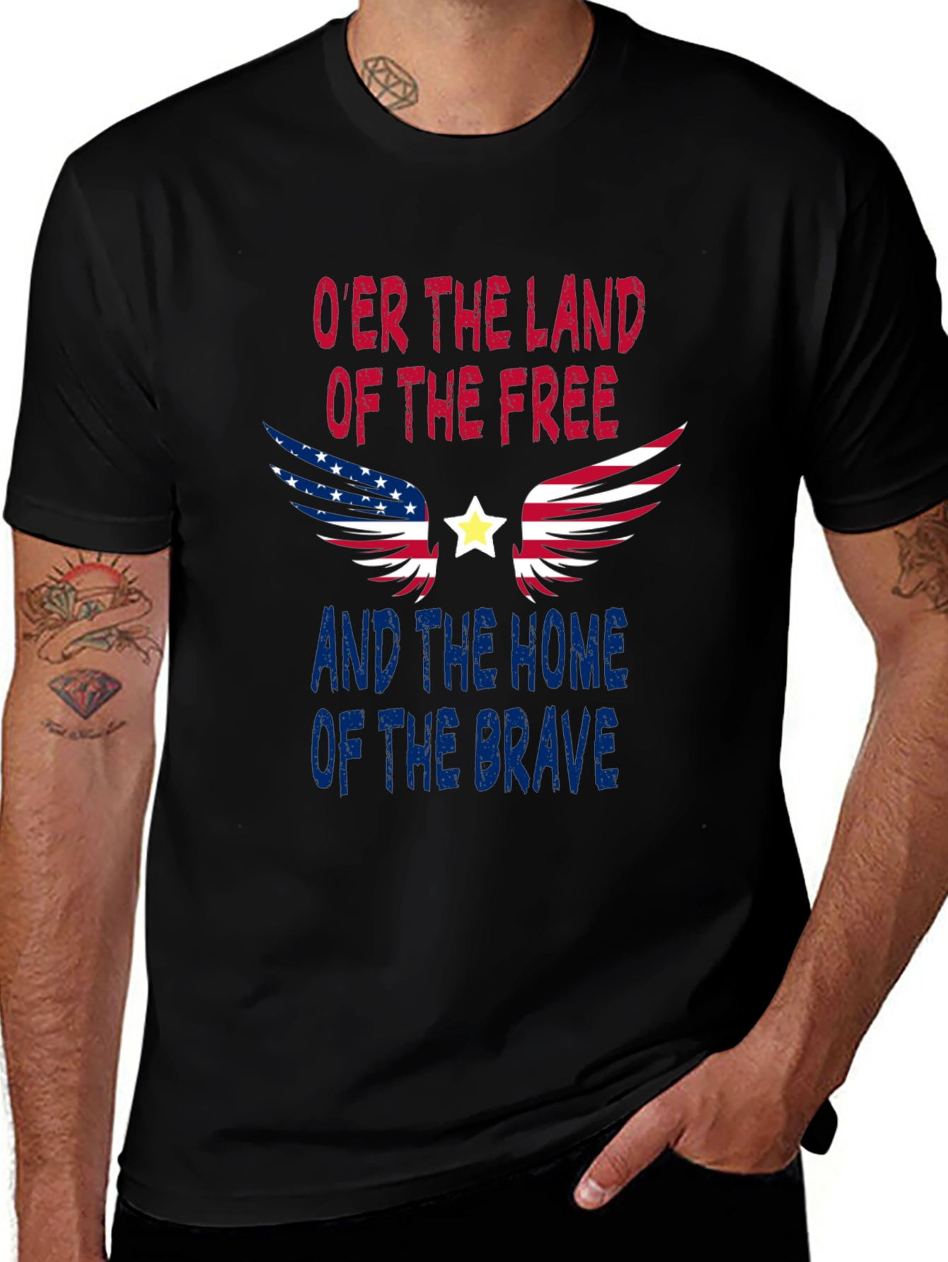 Variant 24 of Patriotic T-Shirt - Land of the Free and Home of the Brave