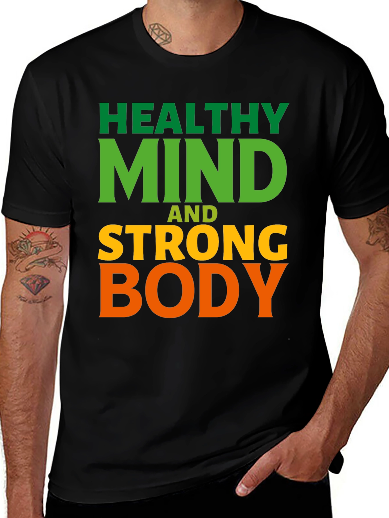 Variant 29 of Healthy Mind Strong Body Graphic T-Shirt