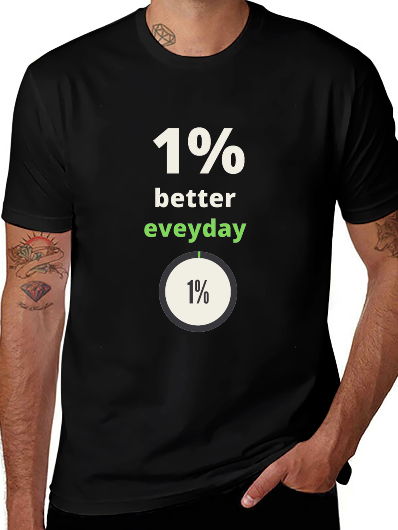 Variant 29 of 1% Better Everyday Graphic Tee - Black