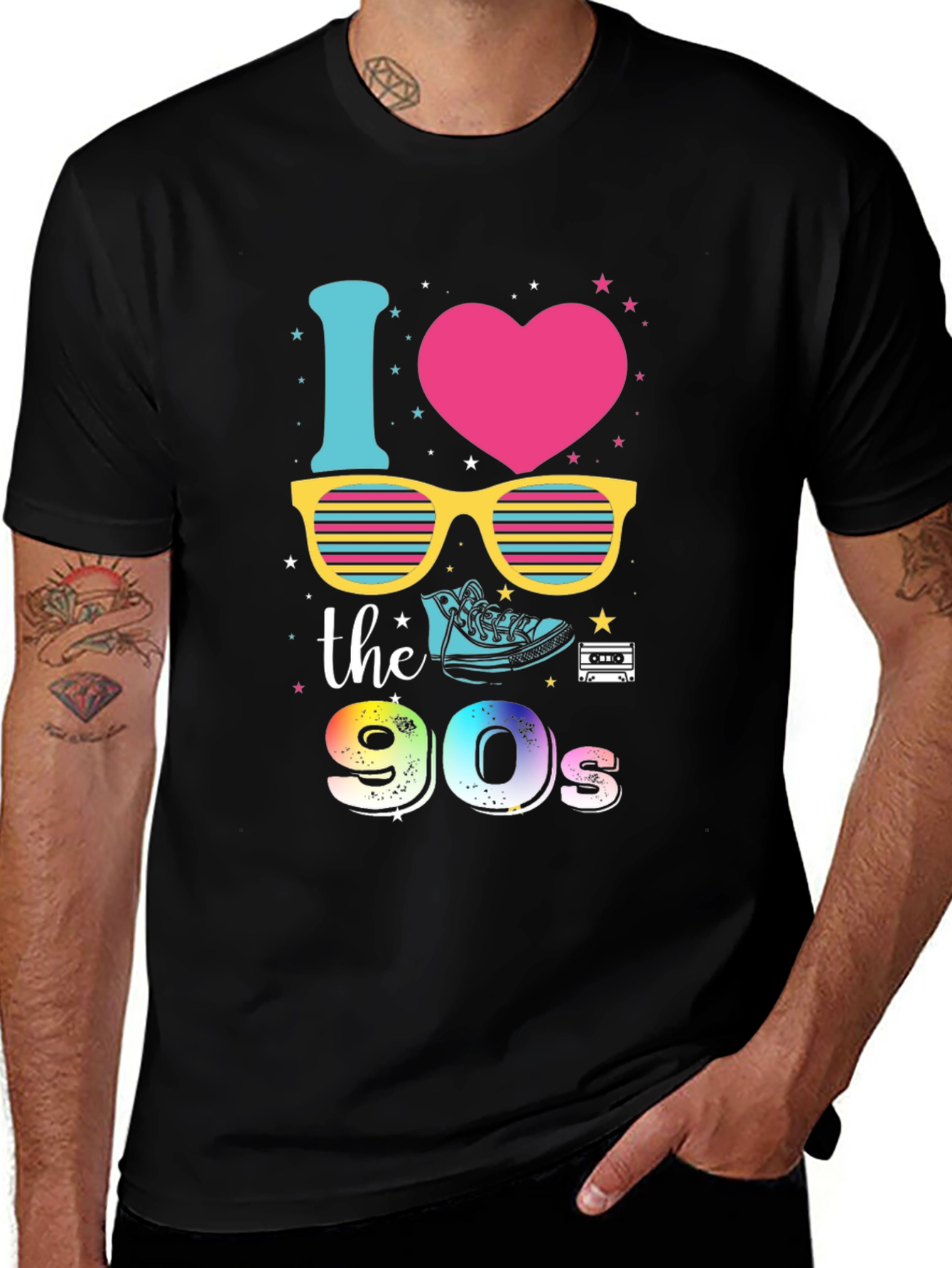 Variant 16 of I Love the 90s Black T-Shirt