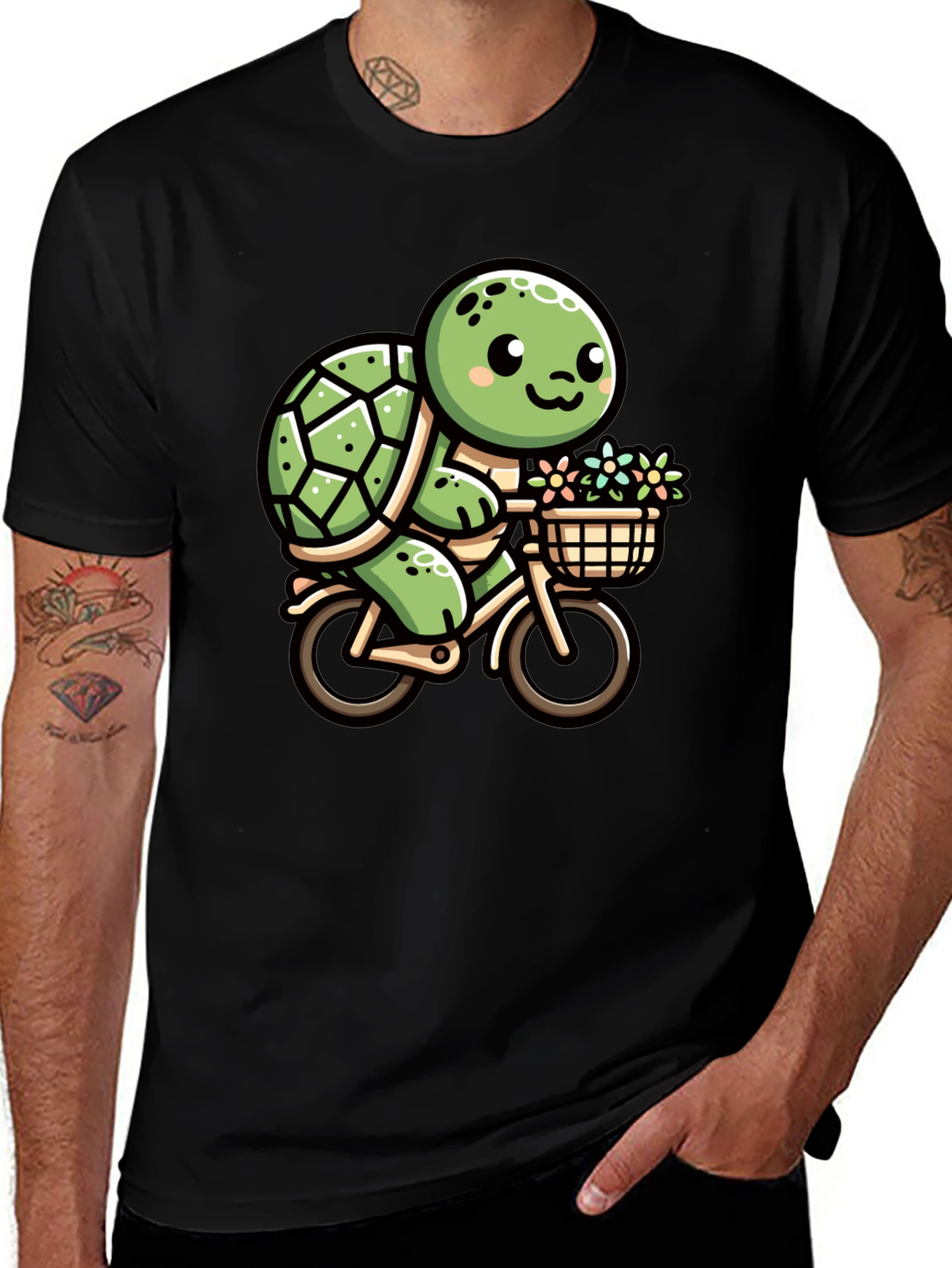 Variant 23 of Turtle on Bike Graphic Tee