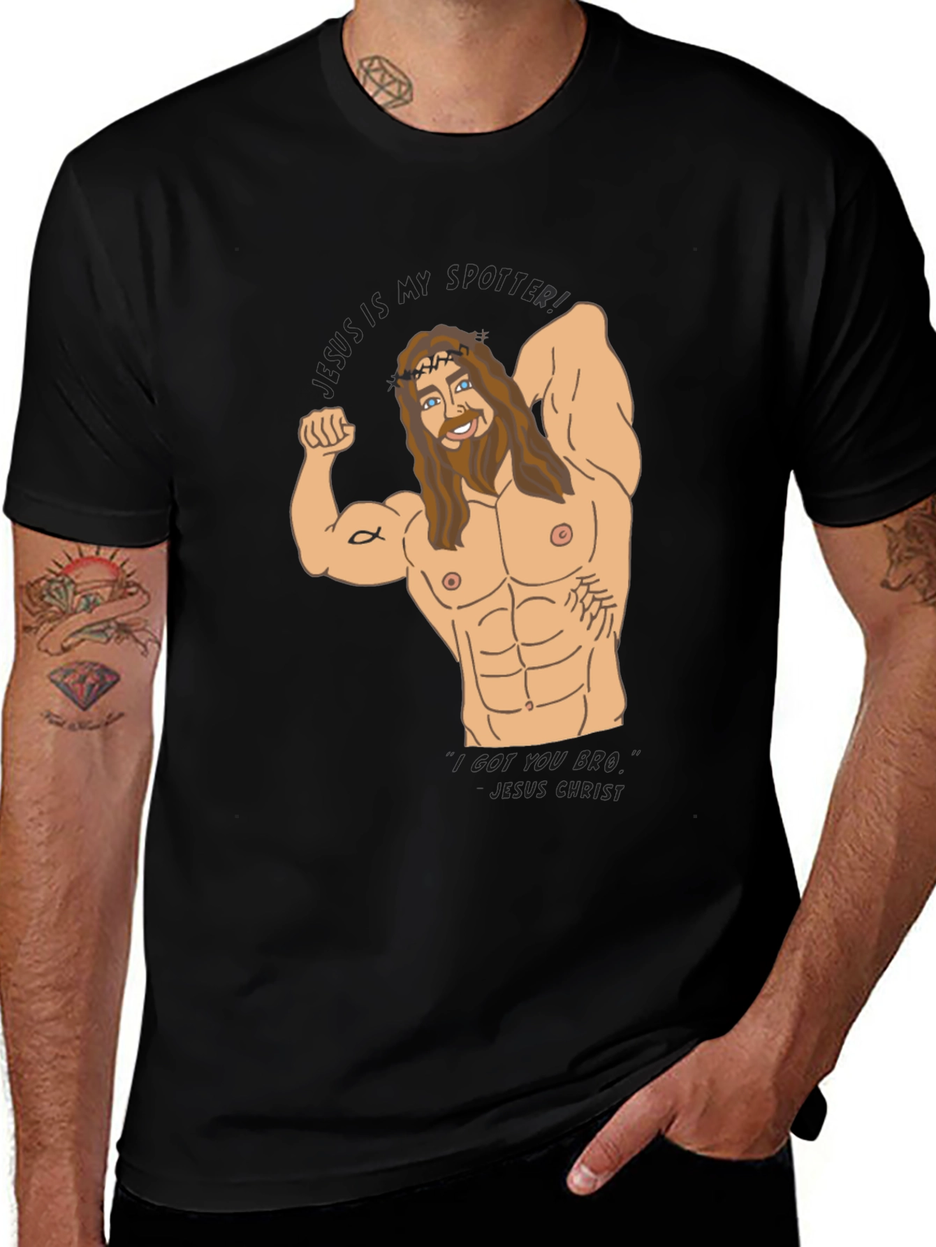 Funny Buff Jesus T-Shirt 