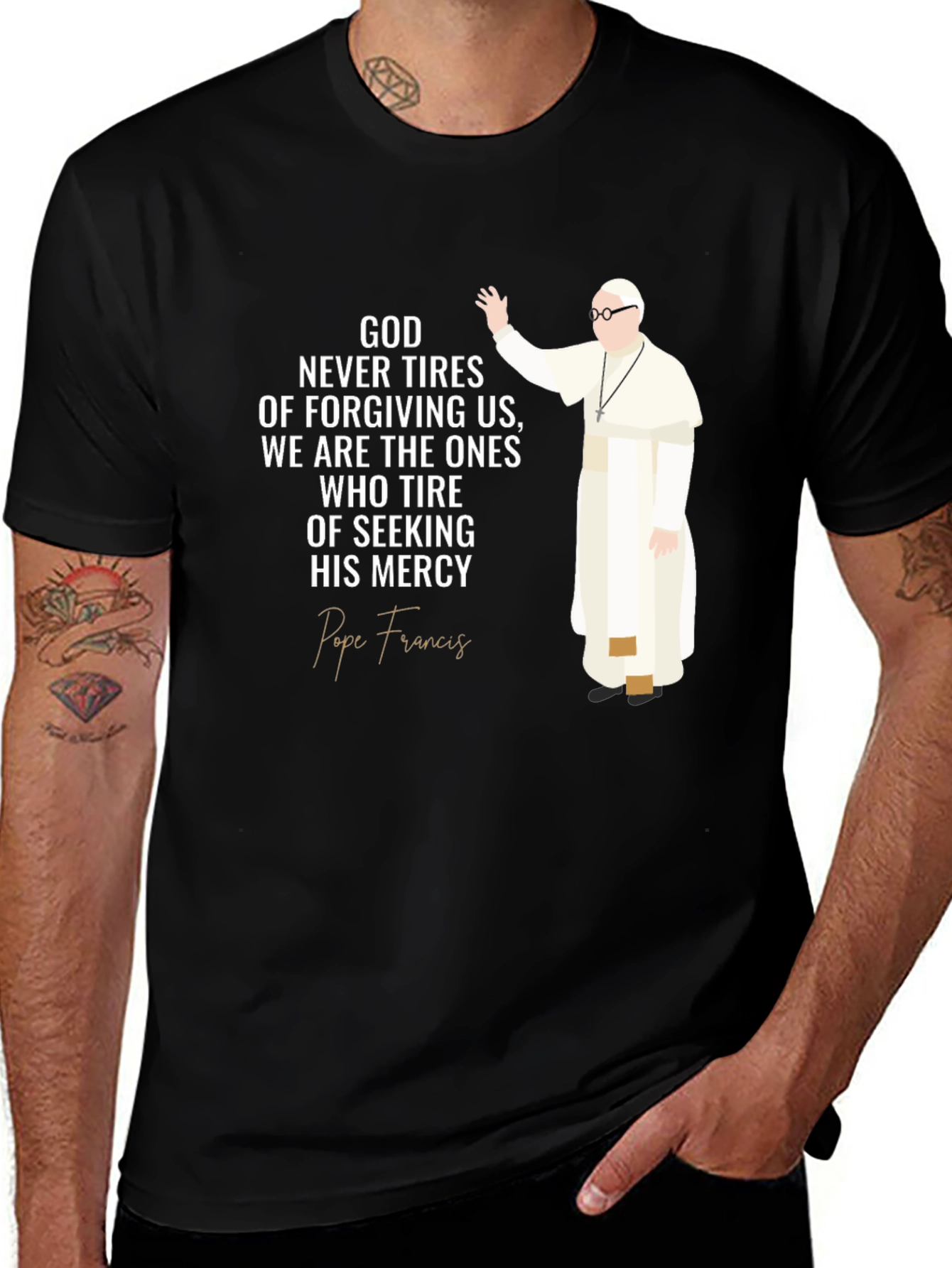 Variant 14 of Pope Francis Mercy Graphic Tee