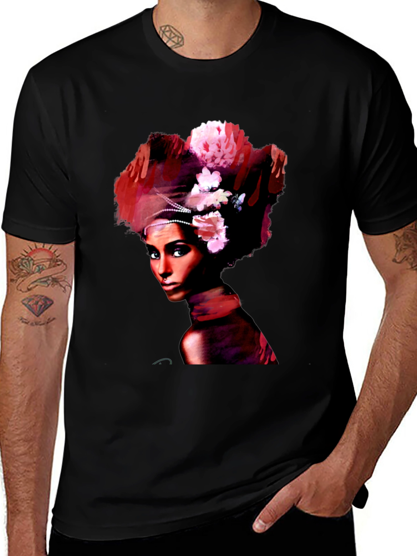 Variant 9 of Floral Headdress Portrait Graphic T-Shirt