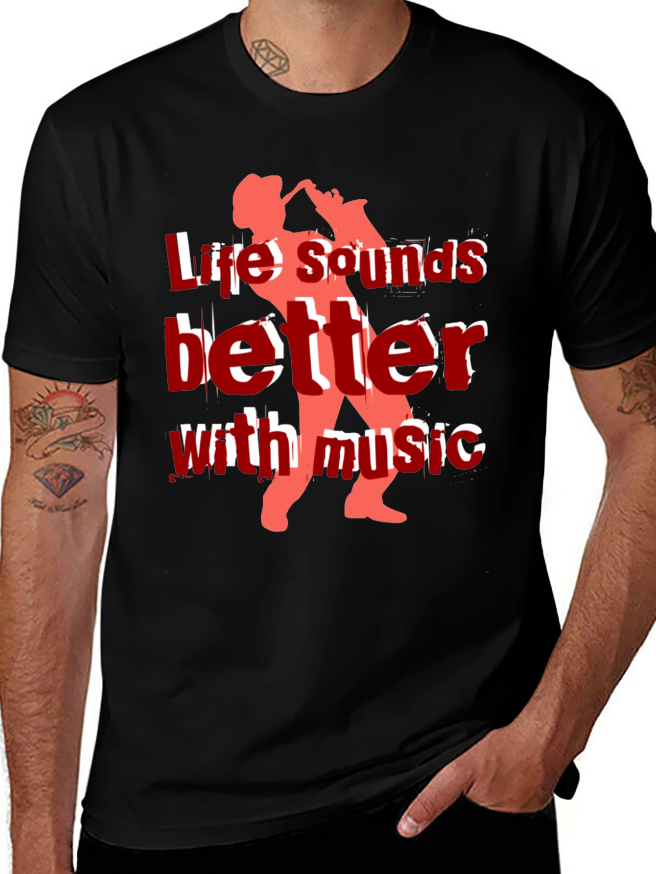 Variant 22 of Life Sounds Better with Music Graphic Tee