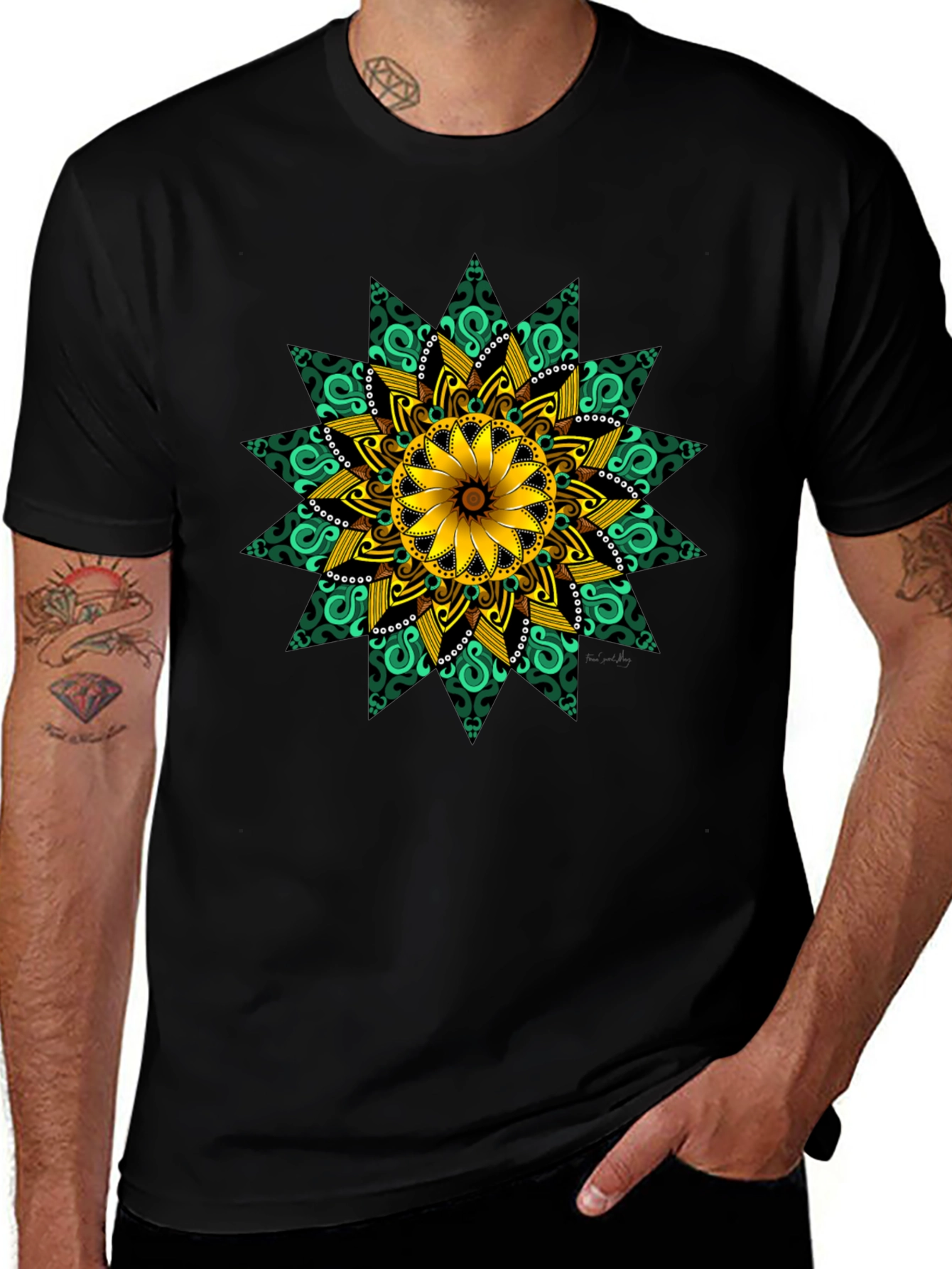 Variant 30 of Floral Mandala T-Shirt - Artistic Design