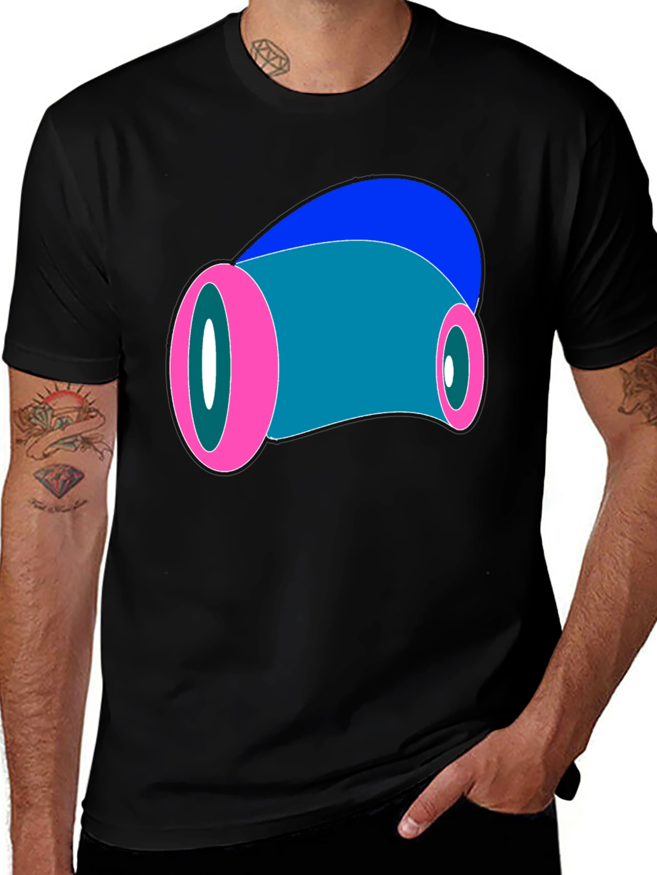Variant 7 of Abstract Pink & Blue Graphic Tee