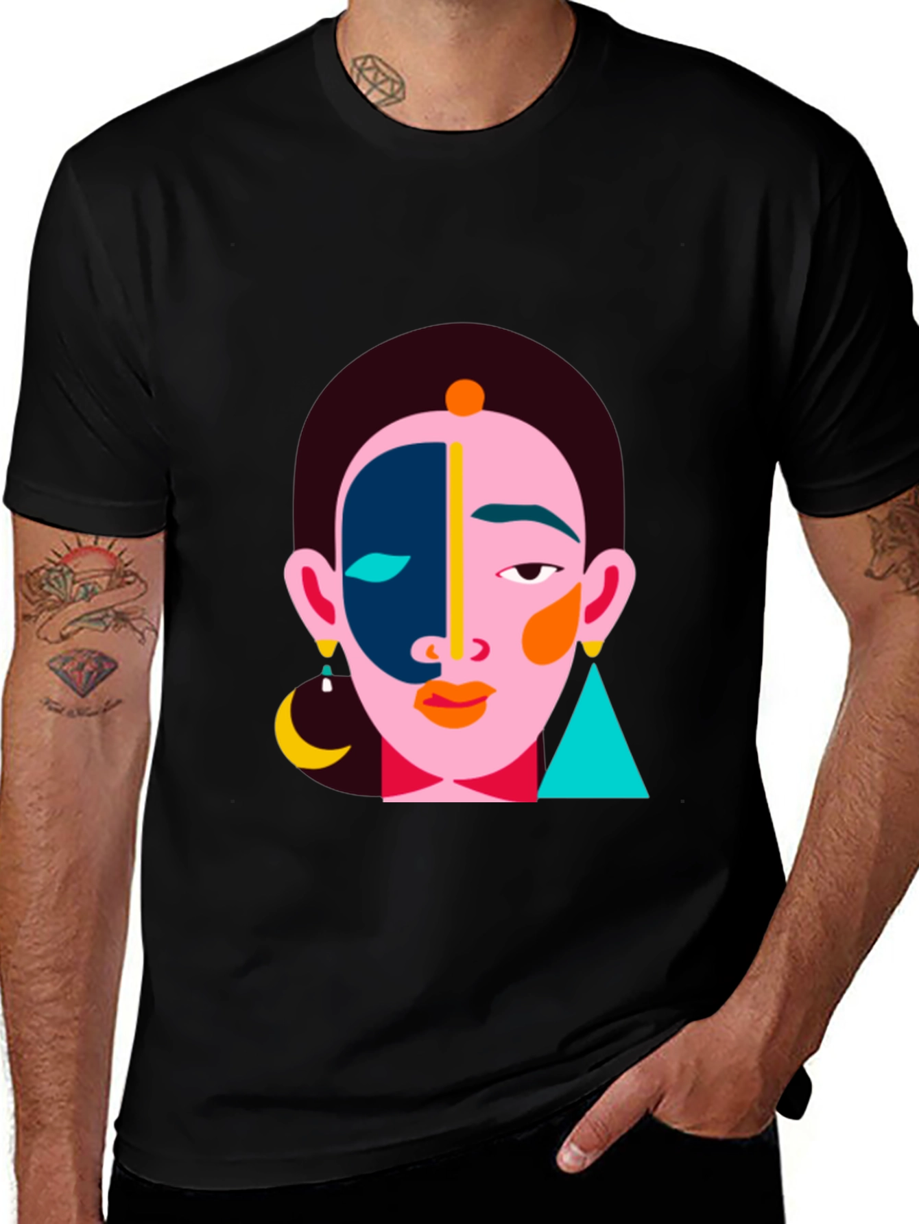 Variant 29 of Abstract Face Graphic Tee