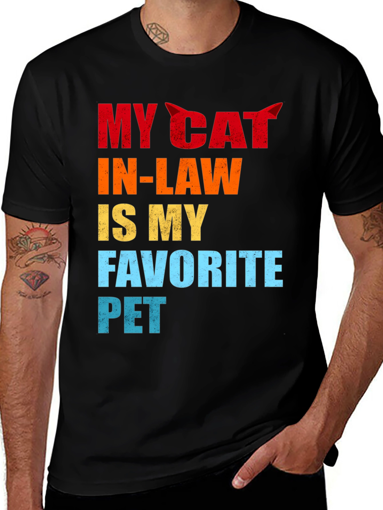 Variant 14 of My Cat In-Law Favorite Pet Graphic T-Shirt