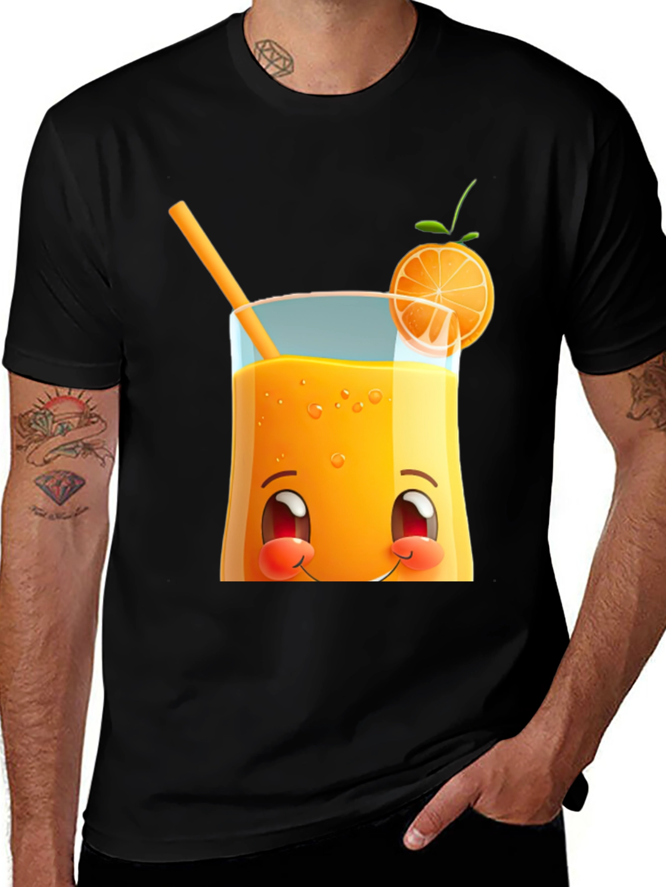Cute Orange Juice Cartoon T-Shirt