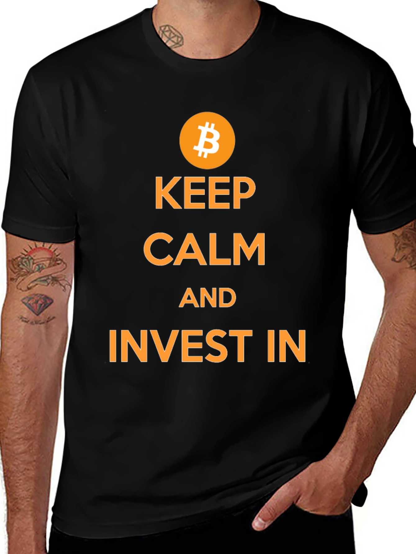 Variant 12 of Keep Calm and Invest in Bitcoin T-Shirt