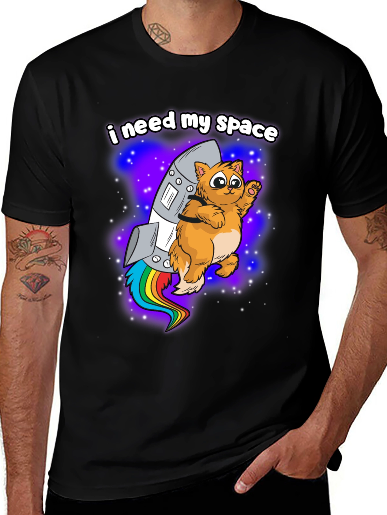 Variant 9 of I Need My Space Cat Rocket T-Shirt