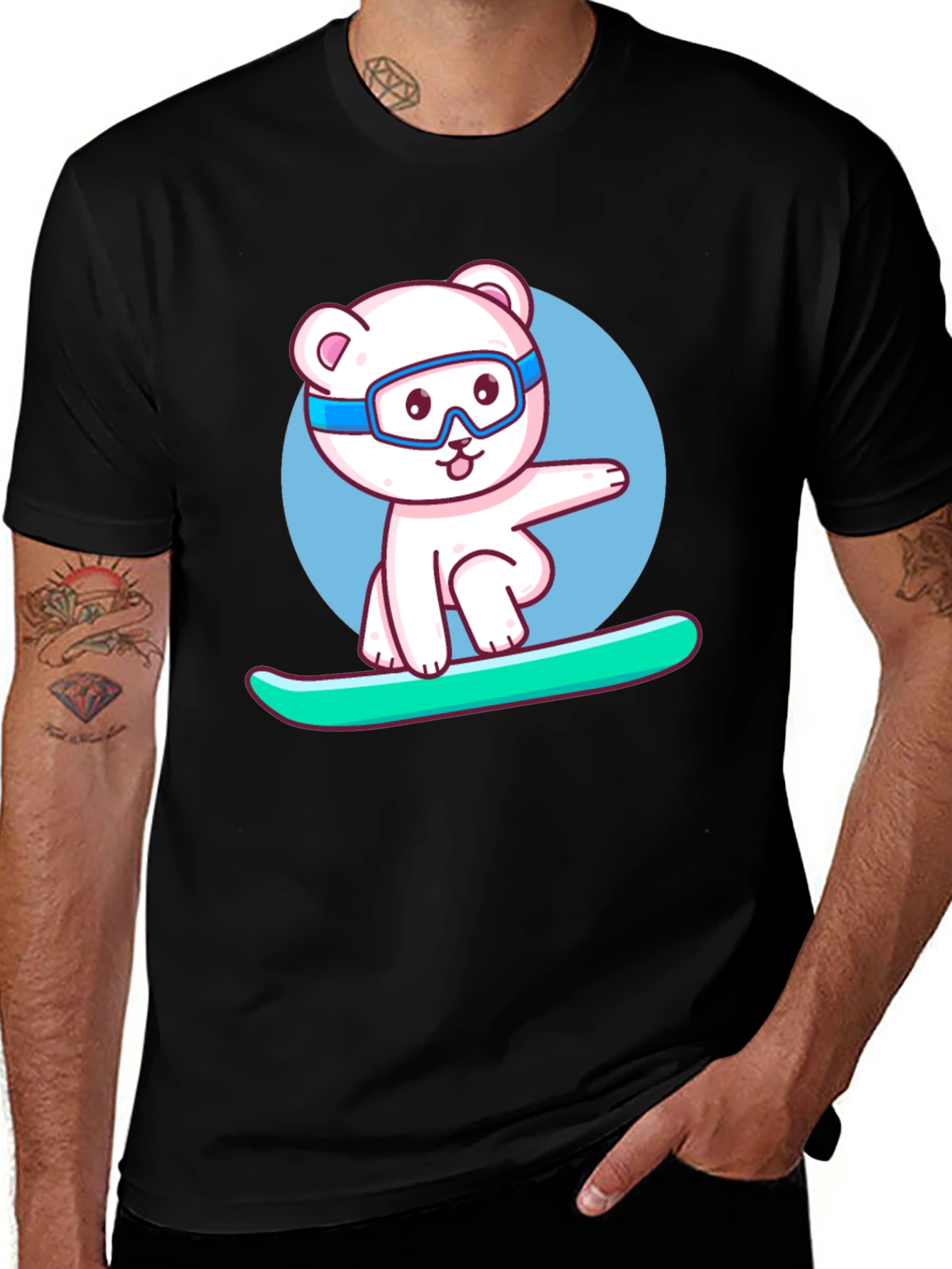Snowboard Bear T-Shirt - Cute Winter Style!