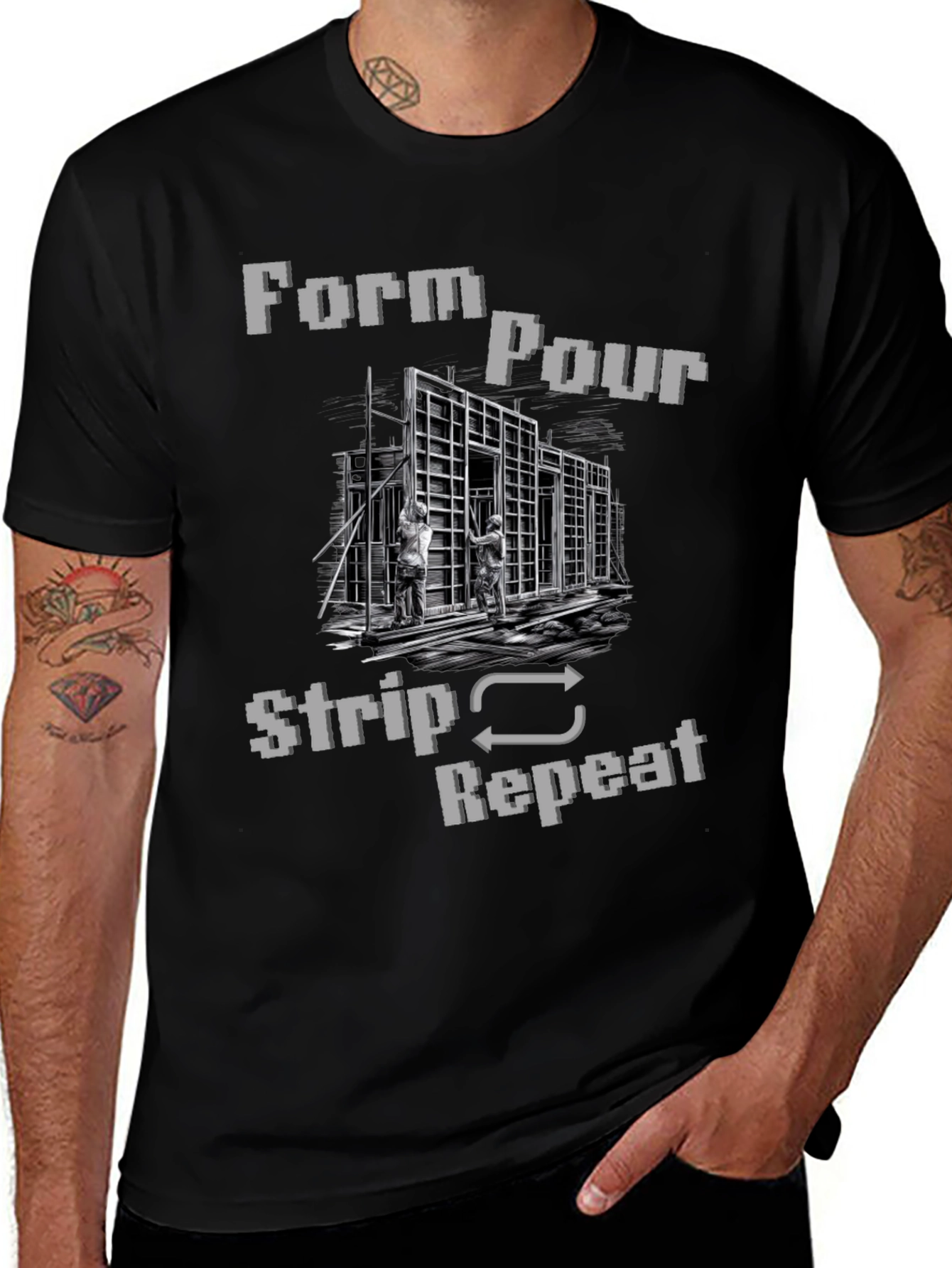Form Pour Strip Repeat Graphic Tee