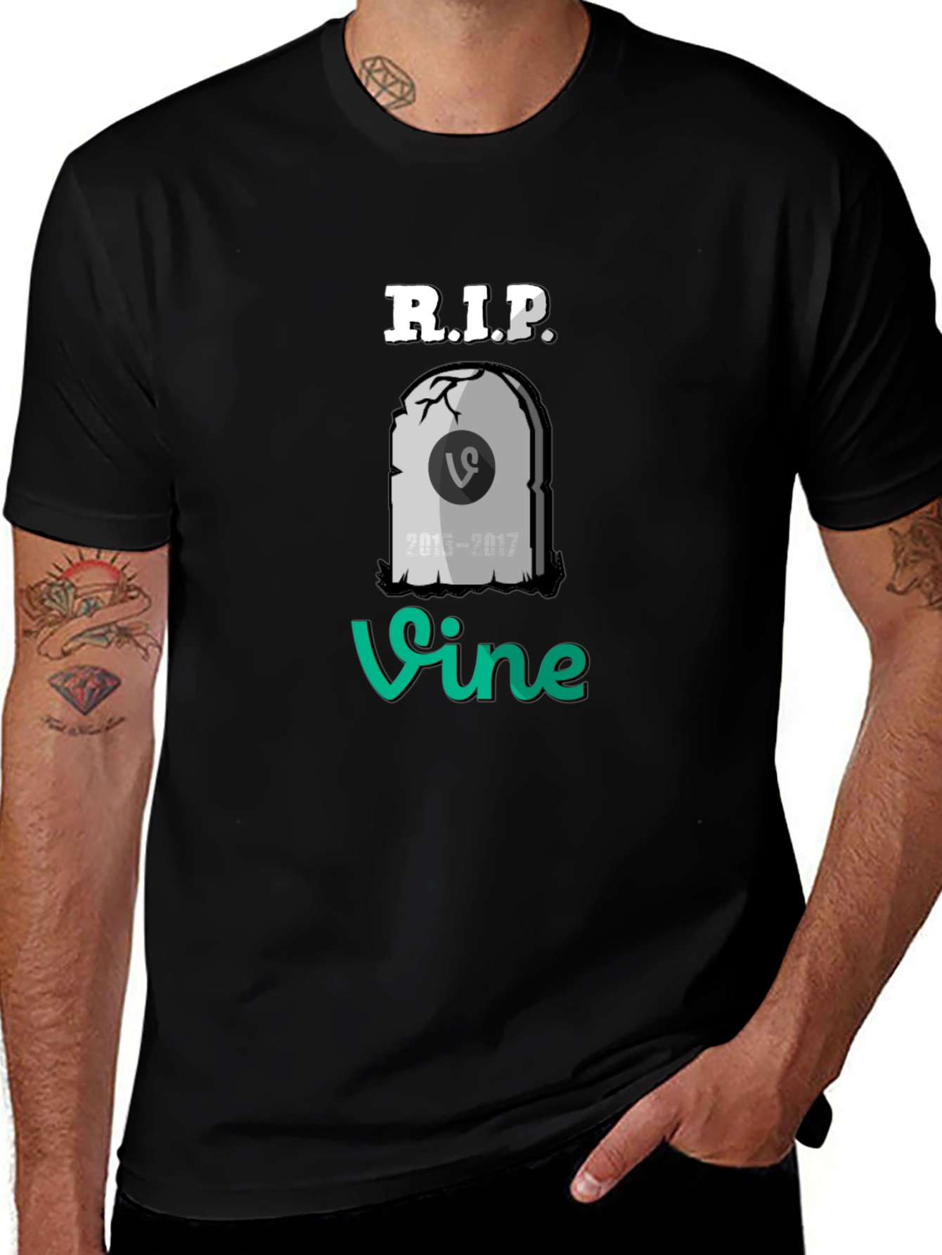 RIP Vine T-Shirt - Black Cotton Blend