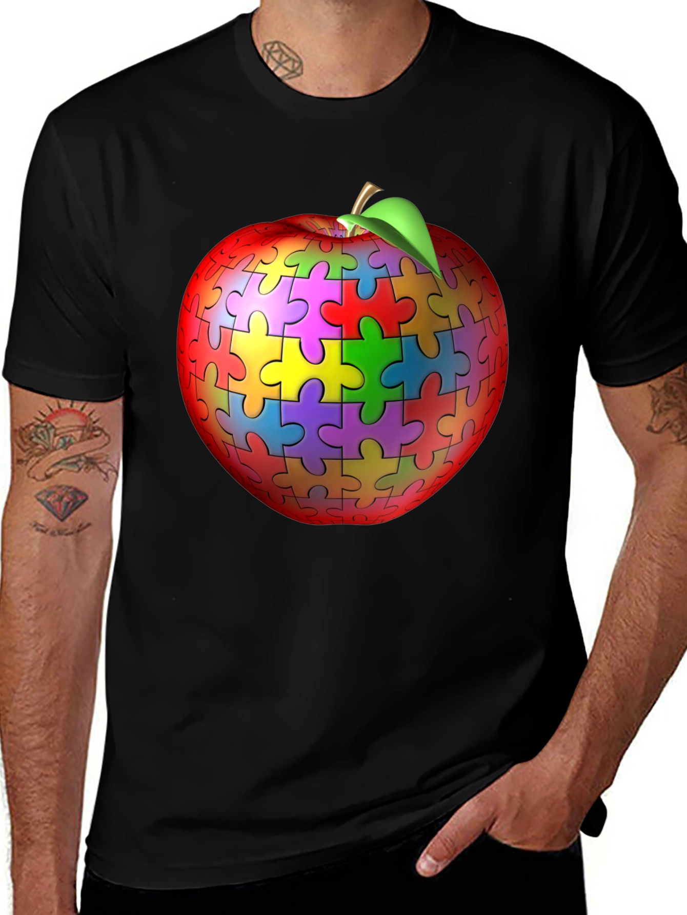 Variant 22 of Puzzle Apple Graphic Tee