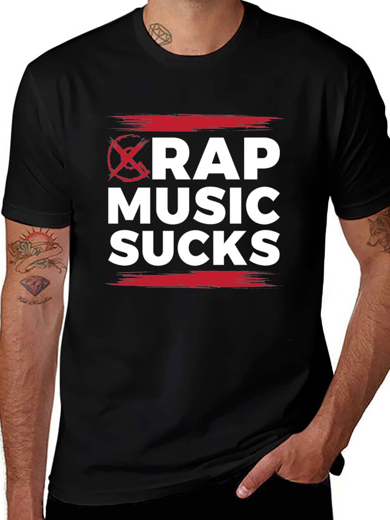 Variant 24 of Anti-Rap Music T-Shirt - Sucks Design
