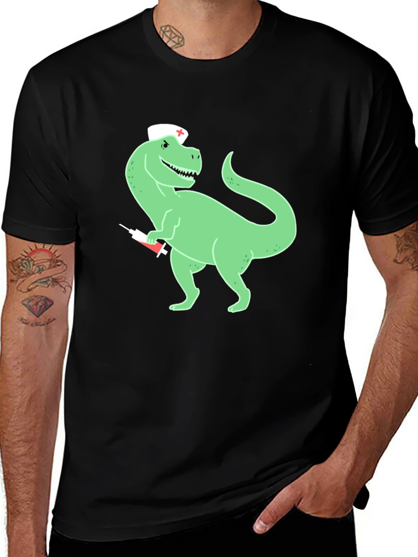 Variant 12 of Dinosaur Nurse T-Shirt - Quirky Graphic Tee