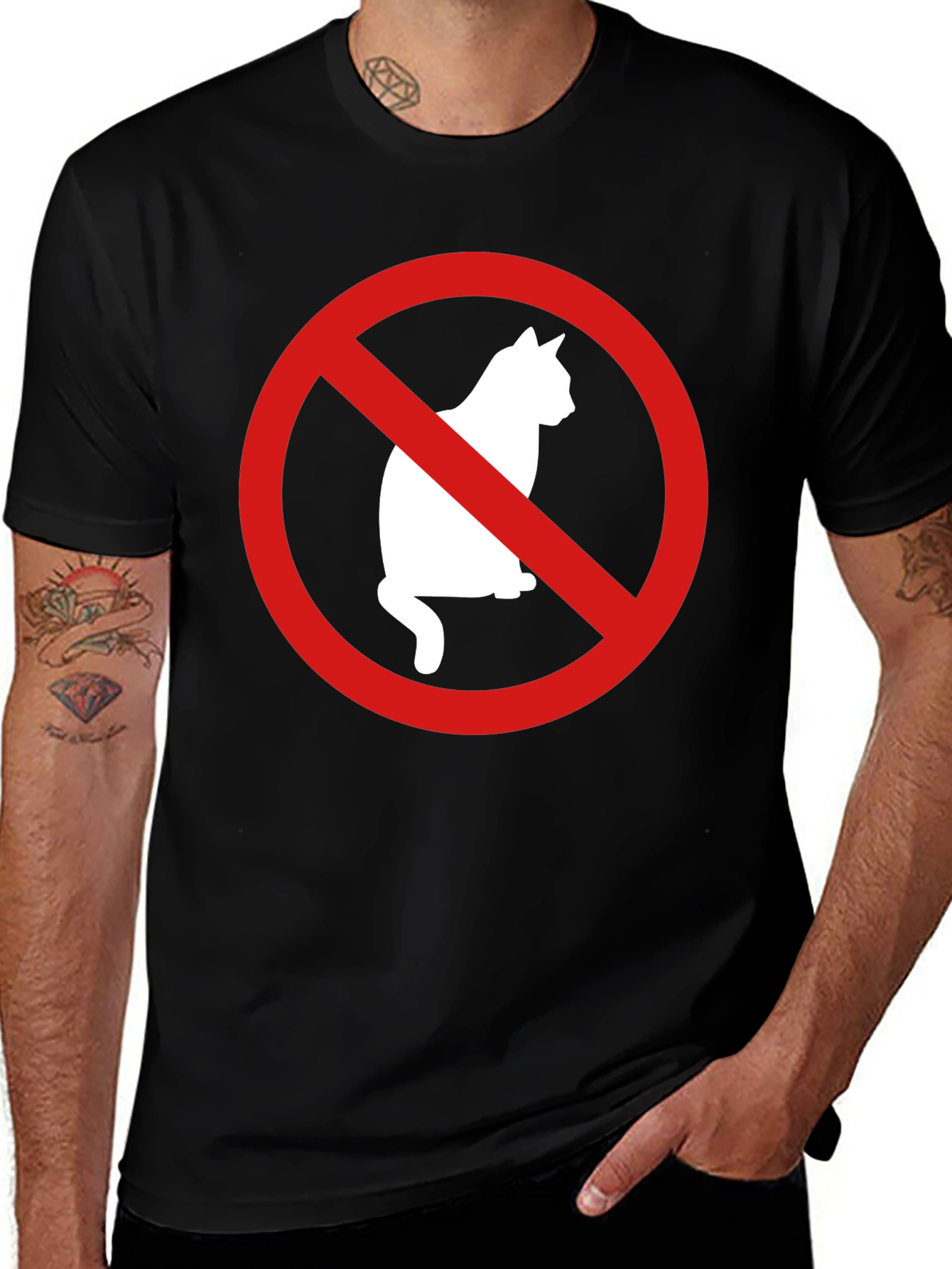 Variant 4 of No Cats T-Shirt - Funny Graphic Tee for Cat Lovers