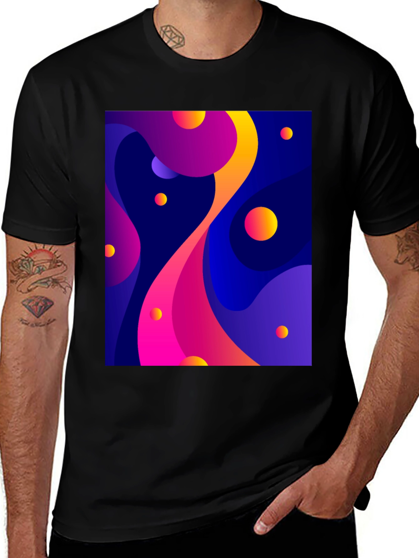 Variant 9 of Abstract Art Black T-Shirt