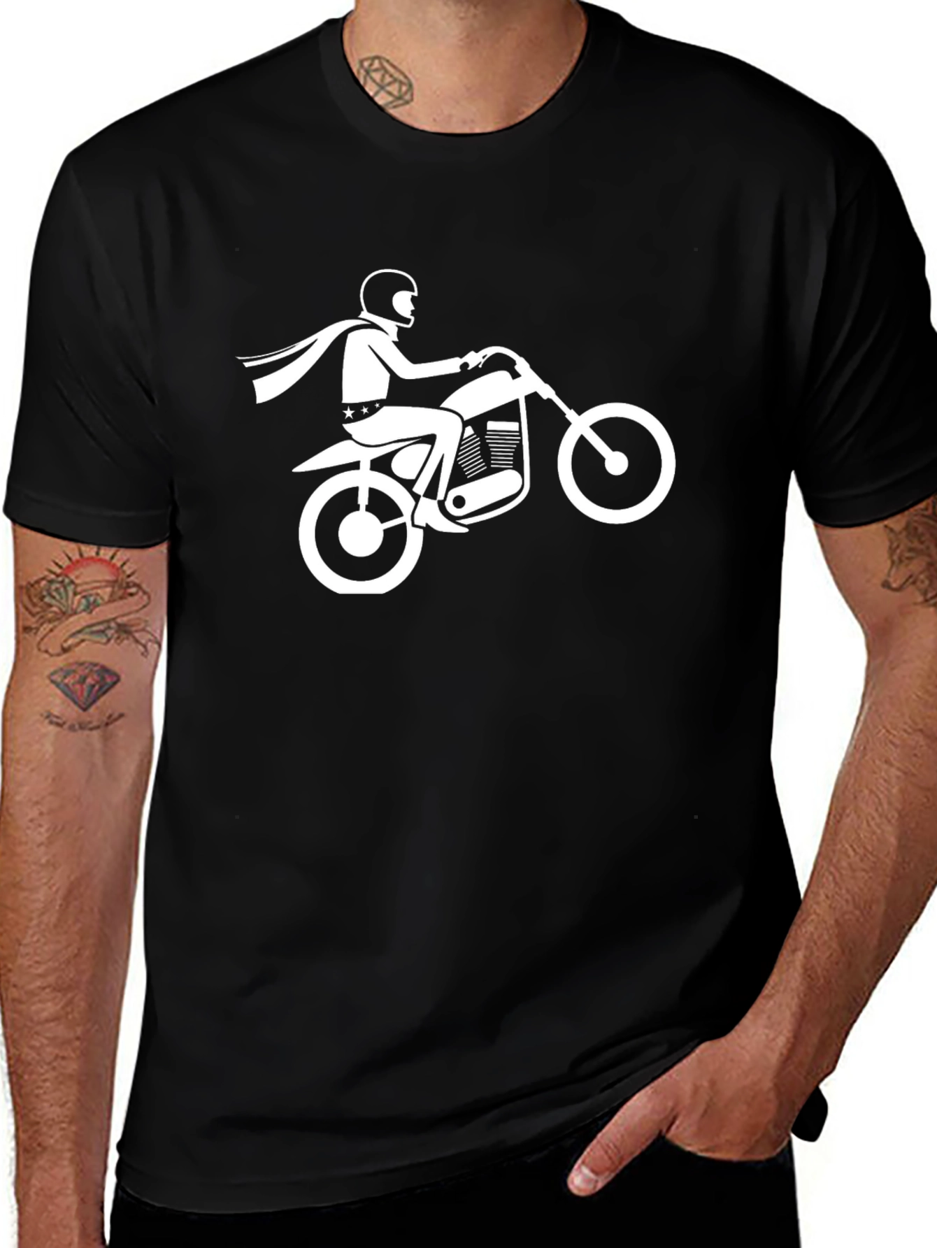 Variant 8 of Motorcycle Rider T-Shirt - Black