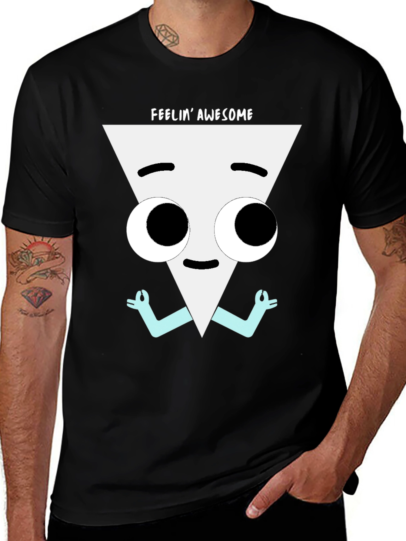 Variant 12 of Feelin' Awesome Graphic Tee - Meditating Triangle