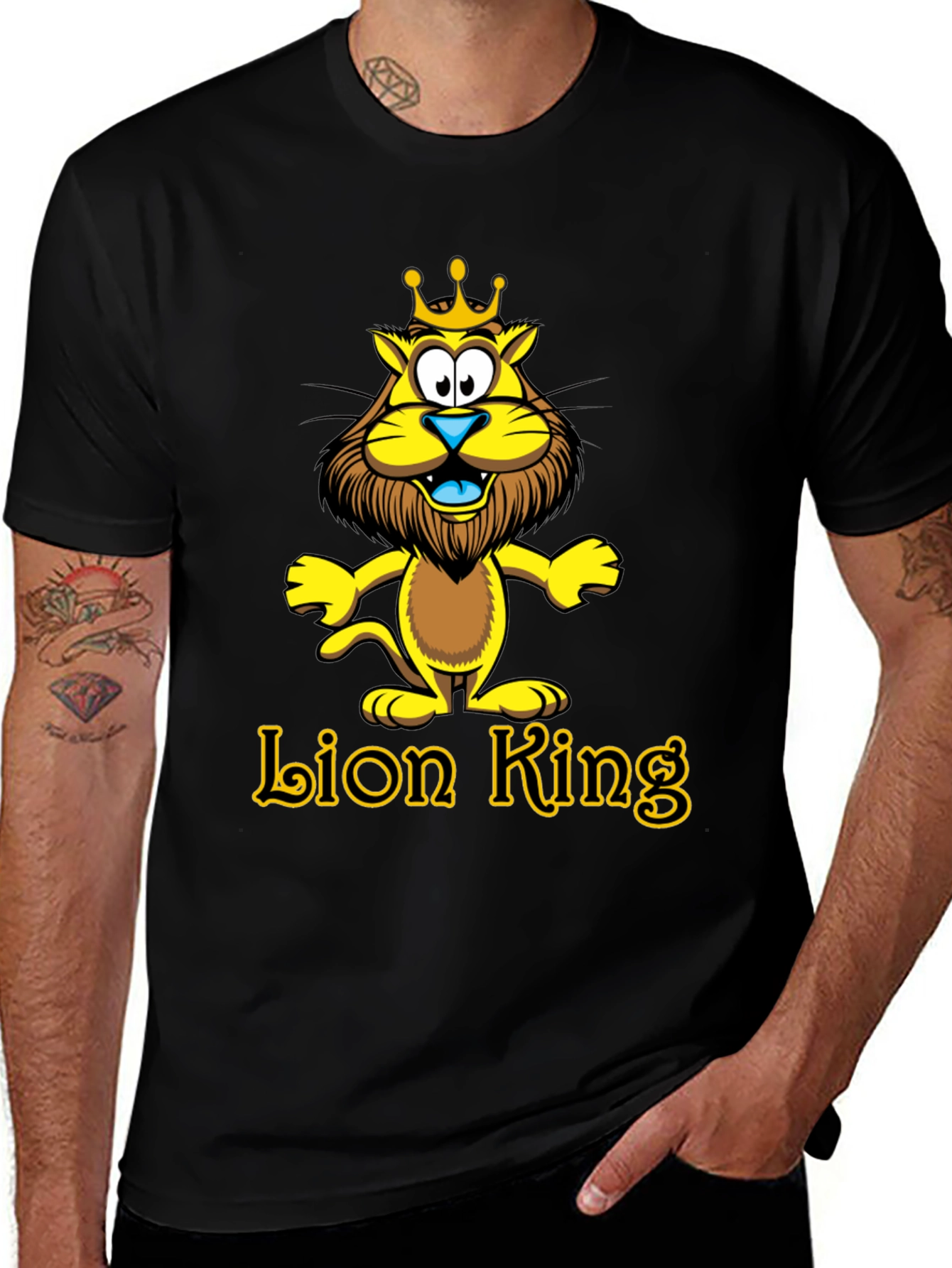 Variant 22 of Lion King Cartoon Graphic Black T-Shirt