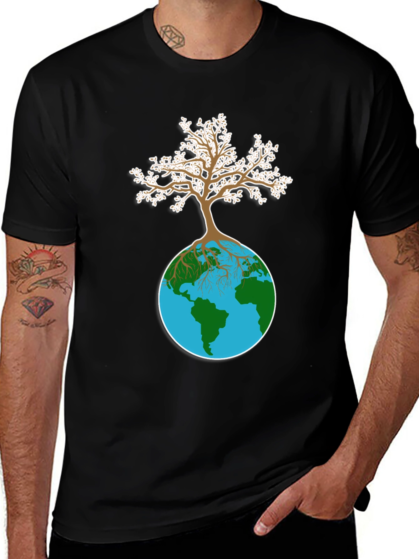 Variant 15 of Earth Tree Graphic Tee - Nature Lover's T-Shirt