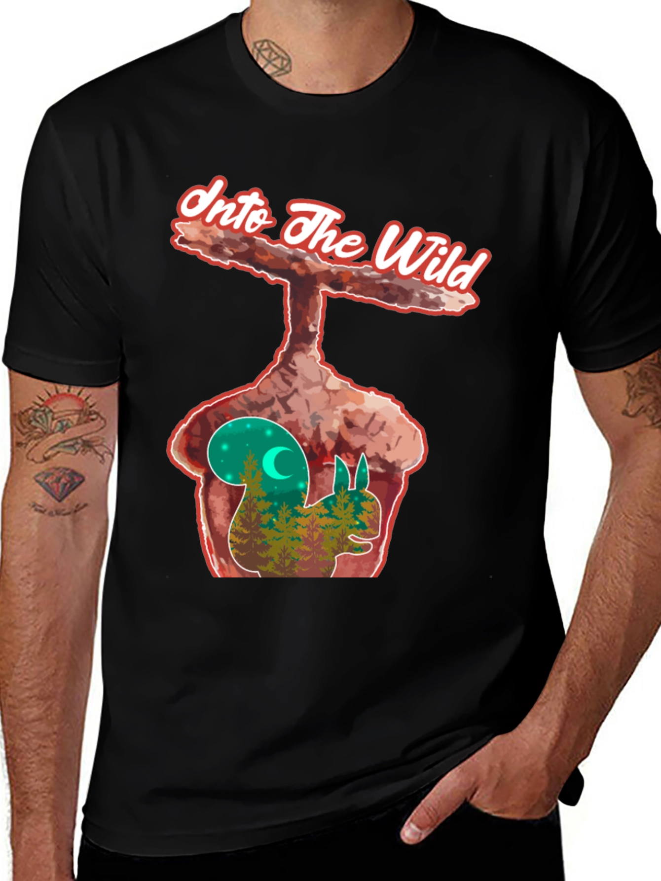 Variant 6 of Into the Wild Squirrel Graphic Tee