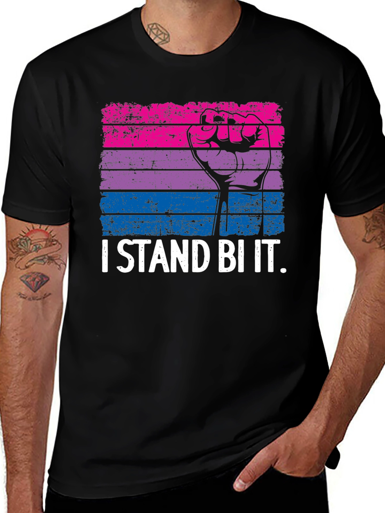 I Stand Bi It T-Shirt LGBT Pride Bi Flag Tee